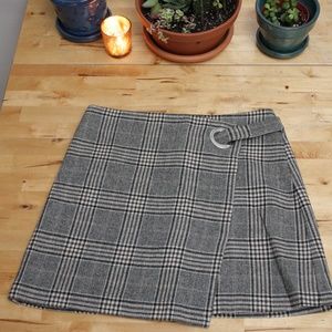 Mango plaid mini skirt
